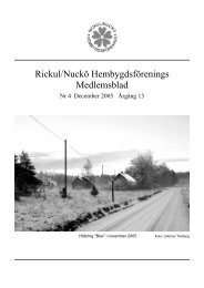 Medlemsblad 4 2005 - Rickul-Nuckö hembygdsförening