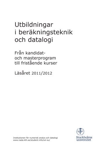 Läs broschyren - Numerisk analys och datalogi - Stockholms ...