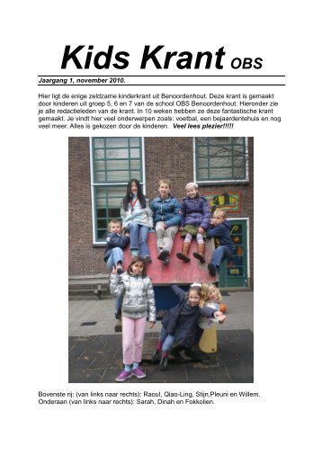 Kids Krant OBS - Welzijn Haagse Hout