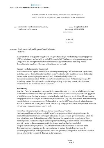 In uw brief van 17 augustus jongstleden vraagt u het College ...