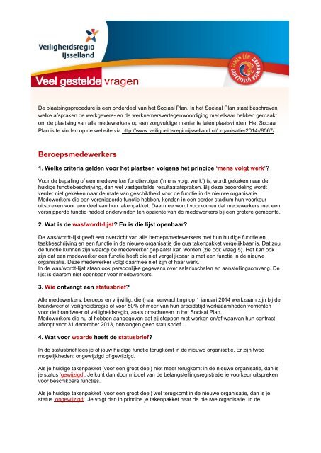 Beroepsmedewerkers - Veiligheidsregio IJsselland