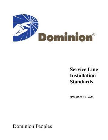 Service Line Installation Standards Dominion Peoples