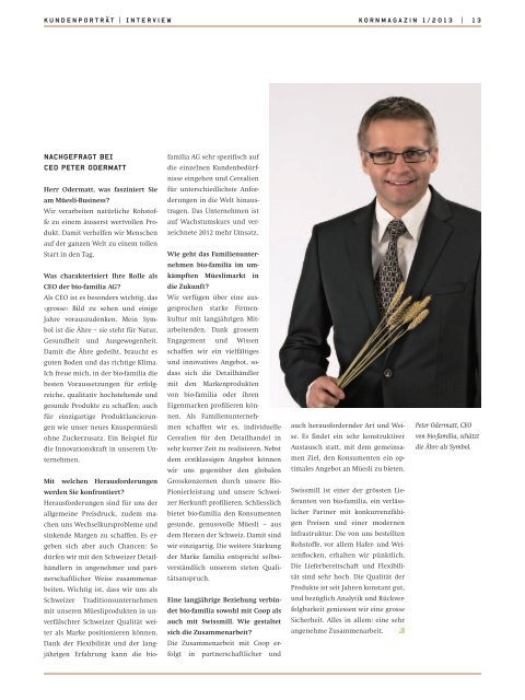 Kornmagazin 1/2013 PDF - Swissmill