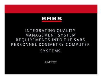 integrating quality management system requirements into the sabs ...