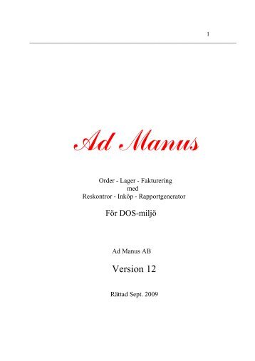 Order - Ad Manus