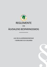 Reglemente för Älvdalens Besparingsskog