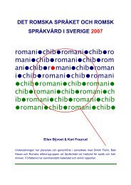 Det romska språket och romsk språkvård i Sverige 2007