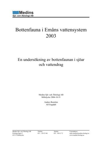 Bottenfauna 2003 - Emån