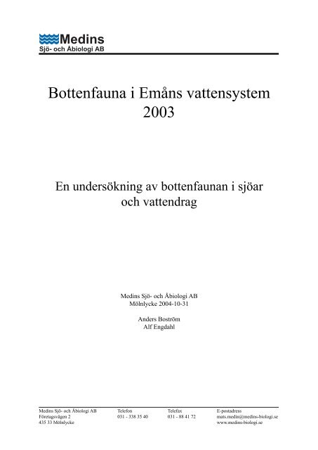 Bottenfauna 2003 - Emån