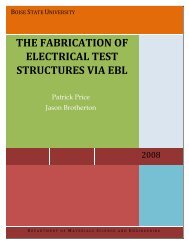 THE FABRICATION OF ELECTRICAL TEST STRUCTURES VIA EBL