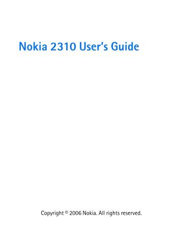 Nokia 2310 User's Guide