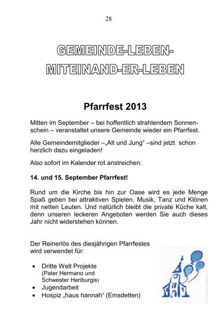 Osterpfarrbrief 2013 - Kath. Kirche Metelen