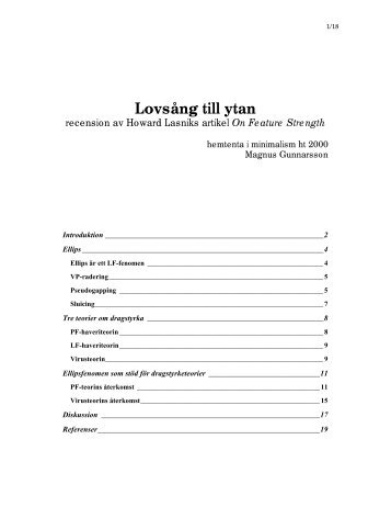 Lovsång till ytan - Magnus Gunnarsson