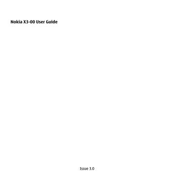 Nokia X3-00 User Guide