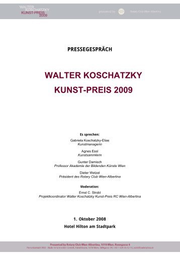 pressegespräch walter koschatzky kunst-preis 2009 - Grapheion