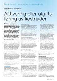 Aktivering eller utgifts- føring av kostnader