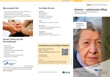 Demenz – unbekannter Alltag - Pflege + Homecare Leipzig