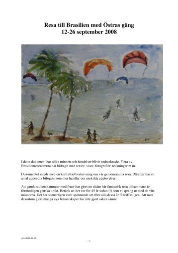Dokumentation av resan till Brasilien i september 2008 (pdf-dokument)