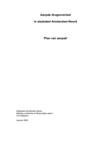 Plan van aanpak drugsoverlast Amsterdam-Noord - Veiligheid