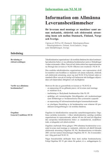 Informationsskrift NLM 10 - Teknikföretagen