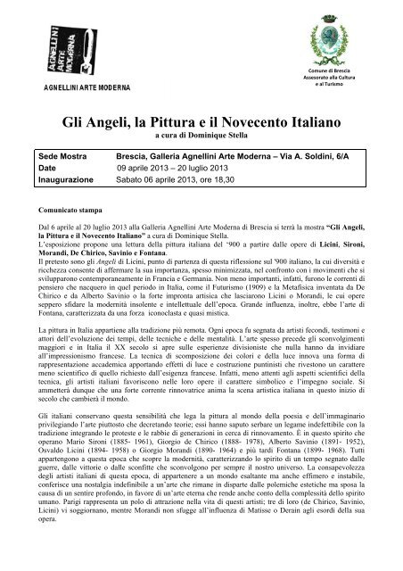 Gli Angeli, la Pittura e il Novecento Italiano - Galleria Agnellini Arte ...