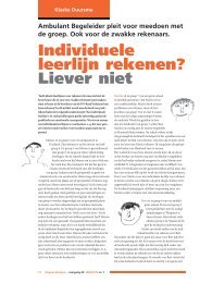 Individuele leerlijn rekenen? Liever niet - Omdat elk kind telt in ...