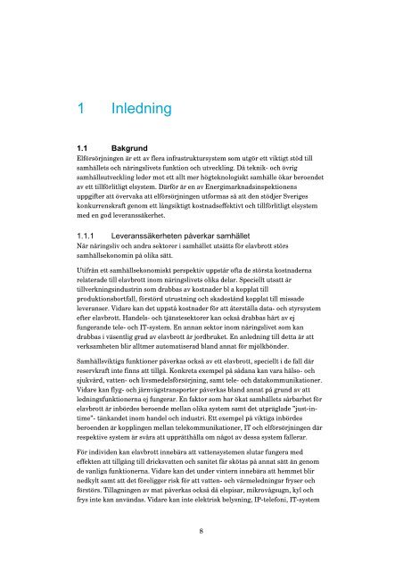 Lagesrapport for leveranssakerthet i elnaten eir200903