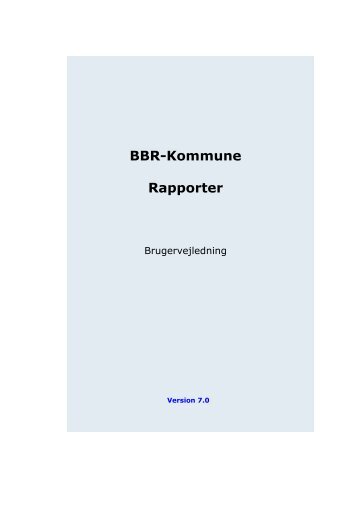 BBR-Kommune Rapporter - W2L
