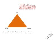 Syre Värme Bränsle Dessa delar är viktiga för att en eld ska kunna brinna.