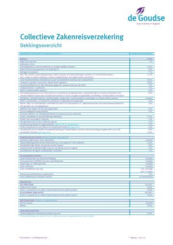 Collectieve Zakenreisverzekering - De Goudse Verzekeringen