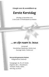 Liturgie avonddienst Eerst Kerstdag 2012 ... - PKN Hattem