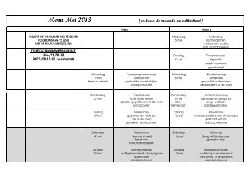 Wat staat er op het menu in mei - Sociaal Huis Kuurne
