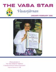 JANUARY-FEBRUARY 2006 - the Vasa Order of America.