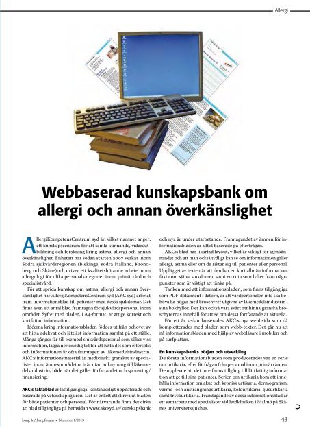 LUNG &ALLERGIFORUM - Svensk Lungmedicinsk Förening