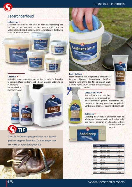 Download hier de Sectolin catalogus - Paard & bedrijf