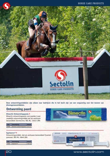 Download hier de Sectolin catalogus - Paard & bedrijf