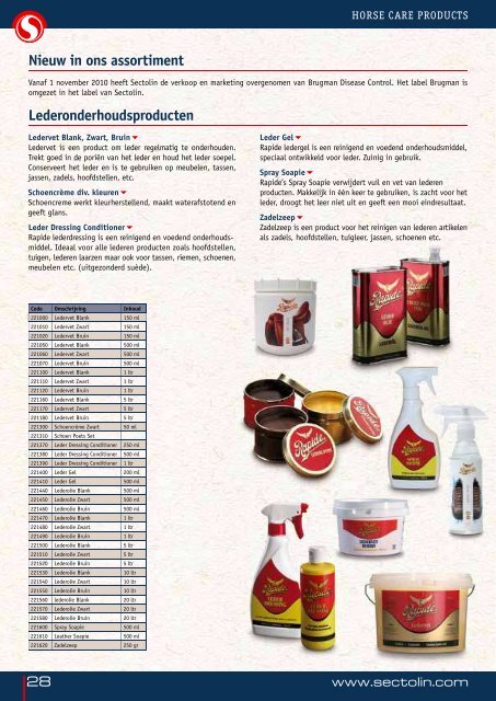 Download hier de Sectolin catalogus - Paard & bedrijf