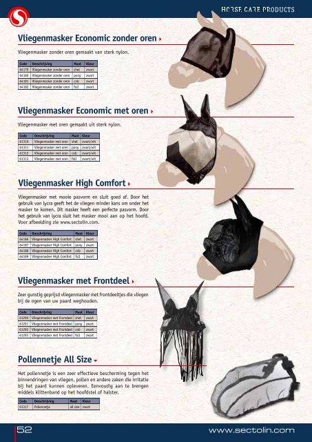 Download hier de Sectolin catalogus - Paard & bedrijf