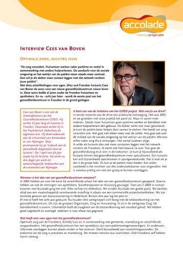 Interview Cees van Boven - Accolade