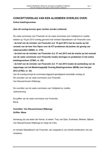 Ongecorrigeerd verslag AO Online ... - Tweede Kamer