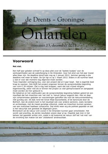 Nieuwsbrief 13, december 2011 - De Onlanden