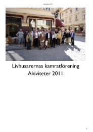 Livhusarernas kamratförening Akiviteter 2011