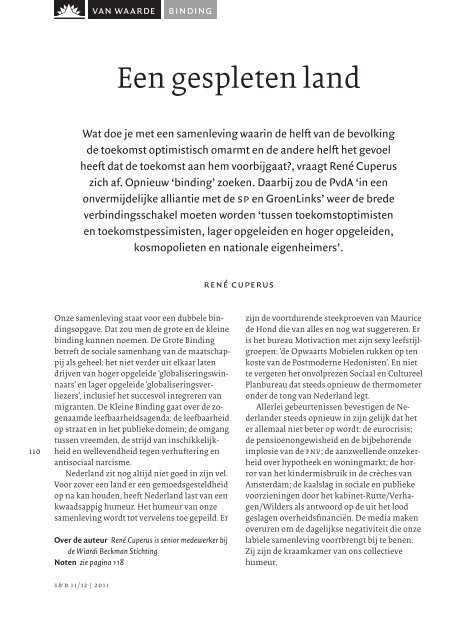 Een gespleten land - Wiardi Beckman Stichting