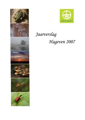 Jaarverslag Hageven 2007 - Natuurpunt Neerpelt