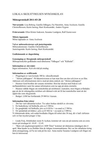 Protokoll LSM 2011-03-28
