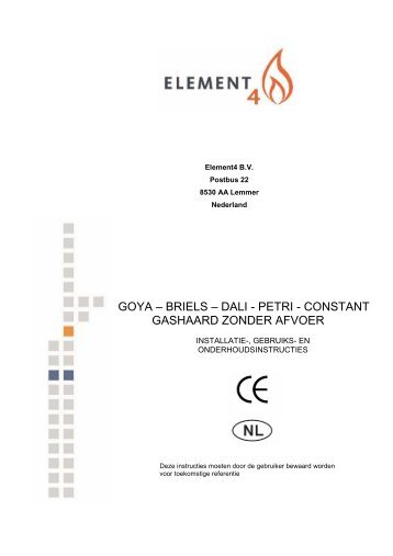 Gebruiksaanwijzing Element4 Briels, Dali, Petri, Constant - UwKachel