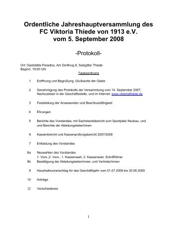 JHV 2008 - FC Viktoria Thiede