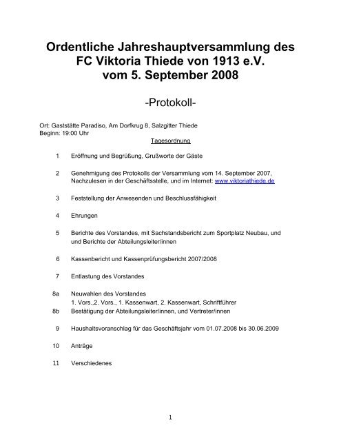 JHV 2008 - FC Viktoria Thiede