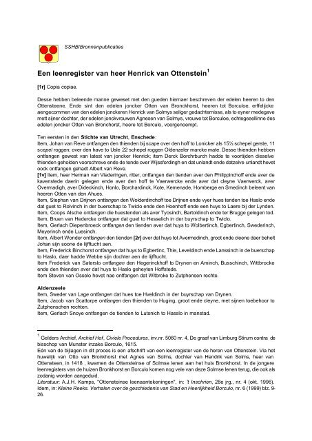 Transcriptie - Stad en Heerlijkheid Borculo