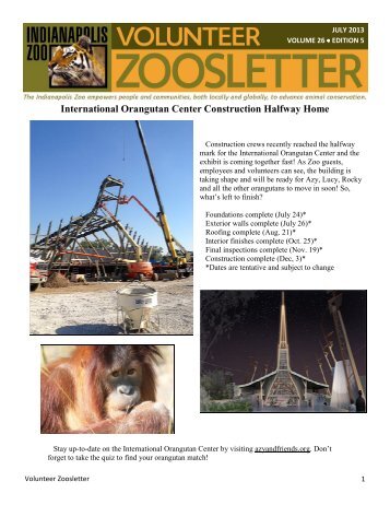 Volunteer Newsletter - Indianapolis Zoo